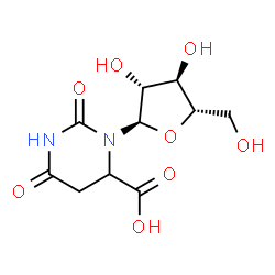 ChemSpider 2D Image | 3-(alpha-L-Arabinofuranosyl)-2,6-dioxohexahydro-4-pyrimidinecarboxylic acid | C10H14N2O8