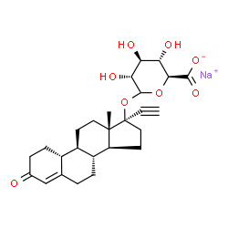 ChemSpider 2D Image | Sodium (17alpha)-3-oxo-19-norpregn-4-en-20-yn-17-yl D-glucopyranosiduronate | C26H33NaO8