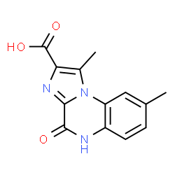 ChemSpider 2D Image | 1,8-Dimethyl-4-oxo-4,5-dihydroimidazo[1,2-a]quinoxaline-2-carboxylic acid | C13H11N3O3
