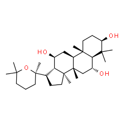 ChemSpider 2D Image | (3alpha,5beta,6beta,8alpha,9beta,10alpha,12alpha,13alpha,14beta,17alpha,20R)-20,25-Epoxydammarane-3,6,12-triol | C30H52O4