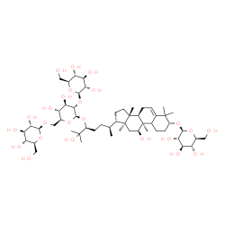 ChemSpider 2D Image | (1R,8beta,9alpha,11beta,13alpha,14beta,17alpha,20S,24S)-1-(beta-L-Glucopyranosyloxy)-11,25-dihydroxy-9,10,14-trimethyl-4,9-cyclo-9,10-secocholest-5-en-24-yl beta-L-glucopyranosyl-(1->2)-[beta-L-glucop
yranosyl-(1->6)]-beta-L-glucopyranoside | C54H92O24