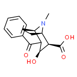 ChemSpider 2D Image | (1R,2R,3S,5R)-4-Benzoyl-3-hydroxy-8-methyl-8-azabicyclo[3.2.1]octane-2-carboxylic acid | C16H19NO4