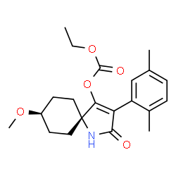ChemSpider 2D Image | (5r,8r)-3-(2,5-Dimethylphenyl)-8-methoxy-2-oxo-1-azaspiro[4.5]dec-3-en-4-yl ethyl carbonate | C21H27NO5
