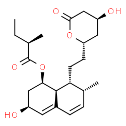 ChemSpider 2D Image | (1R,3S,7R,8R,8aS)-3-Hydroxy-8-{2-[(2S,4S)-4-hydroxy-6-oxotetrahydro-2H-pyran-2-yl]ethyl}-7-methyl-1,2,3,7,8,8a-hexahydro-1-naphthalenyl (2R)-2-methylbutanoate | C23H34O6