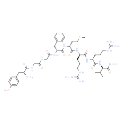 ChemSpider 2D Image | D-Tyrosylglycylglycyl-D-phenylalanyl-D-methionyl-D-arginyl-D-arginyl-D-valinamide | C44H69N15O9S