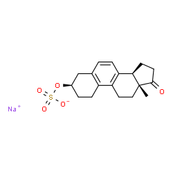 ChemSpider 2D Image | Sodium (3alpha,13alpha,14beta)-17-oxoestra-5(10),6,8-trien-3-yl sulfate | C18H21NaO5S