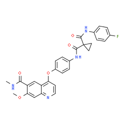 ChemSpider 2D Image | N-(4-Fluorophenyl)-N'-(4-{[7-methoxy-6-(methylcarbamoyl)-4-quinolinyl]oxy}phenyl)-1,1-cyclopropanedicarboxamide | C29H25FN4O5