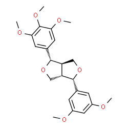 ChemSpider 2D Image | (1S,3aR,4S,6aS)-1-(3,5-Dimethoxyphenyl)-4-(3,4,5-trimethoxyphenyl)tetrahydro-1H,3H-furo[3,4-c]furan | C23H28O7