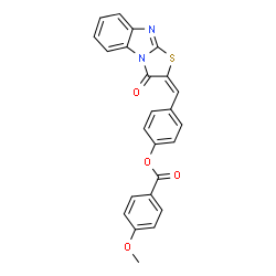 ChemSpider 2D Image | 4-[(E)-(3-Oxo[1,3]thiazolo[3,2-a]benzimidazol-2(3H)-ylidene)methyl]phenyl 4-methoxybenzoate | C24H16N2O4S