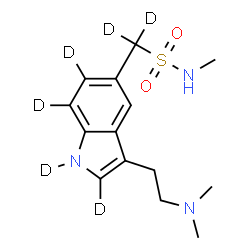 ChemSpider 2D Image | 1-{3-[2-(Dimethylamino)ethyl](1,2,6,7-~2~H_4_)-1H-indol-5-yl}-N-methyl(~2~H_2_)methanesulfonamide | C14H15D6N3O2S