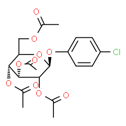 ChemSpider 2D Image | 4-Chlorophenyl 2,3,4,6-tetra-O-acetyl-beta-D-erythro-hexopyranoside | C20H23ClO10