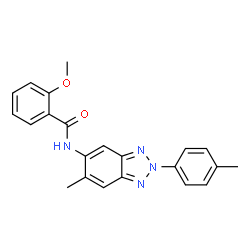 ChemSpider 2D Image | 2-Methoxy-N-[6-methyl-2-(4-methylphenyl)-2H-benzotriazol-5-yl]benzamide | C22H20N4O2