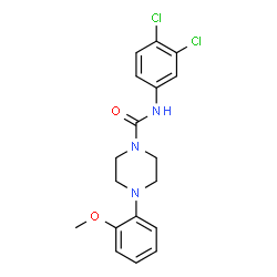 ChemSpider 2D Image | N-(3,4-Dichlorophenyl)-4-(2-methoxyphenyl)-1-piperazinecarboxamide | C18H19Cl2N3O2