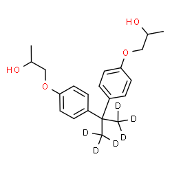 ChemSpider 2D Image | 1,1'-[(~2~H_6_)-2,2-Propanediylbis(4,1-phenyleneoxy)]di(2-propanol) | C21H22D6O4