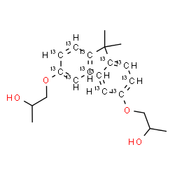 ChemSpider 2D Image | 1,1'-{2,2-Propanediylbis[(~13~C_6_)-4,1-phenyleneoxy]}di(2-propanol) | C913C12H28O4