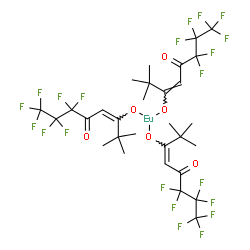 ChemSpider 2D Image | Europium(3+) tris[(3E)-6,6,7,7,8,8,8-heptafluoro-2,2-dimethyl-5-oxo-3-octen-3-olate] | C30H30EuF21O6