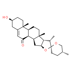 ChemSpider 2D Image | (3beta,8alpha,17beta,22S,25R)-3-Hydroxyspirost-5-en-7-one | C27H40O4