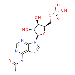 ChemSpider 2D Image | N-Acetyl-9-(5-O-phosphono-beta-D-xylofuranosyl)-9H-purin-6-amine | C12H16N5O8P