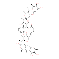 ChemSpider 2D Image | (3Z,5Z,7S,8S,11Z,13E,15S,16S)-8-{(2S,3R,4S)-4-[(2R,4R,5R,6R)-4-{[(2R,4S,5S,6S)-4,5-Dihydroxy-6-methyltetrahydro-2H-pyran-2-yl]oxy}-5-ethyl-2-hydroxy-6-methyltetrahydro-2H-pyran-2-yl]-3-hydroxy-2-penta
nyl}-16-{(2S,3R,4S)-4-[(2R,4S,5R,6R)-4-{[(2R,4S,5S,6S)-4,5-dihydroxy-6-methyltetrahydro-2H-pyran-2-yl]oxy}-5-ethyl-2-hydroxy-6-methyltetrahydro-2H-pyran-2-yl]-3-hydroxy-2-pentanyl}-7,15-dimethyl-1,9-d
ioxacyclohexadeca-3,5,11,13-tetraene-2,10-dione (non-preferred name) | C54H88O18