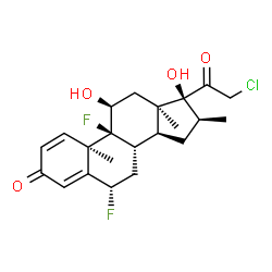 ChemSpider 2D Image | (6alpha,9beta,10alpha,11beta,13alpha,16beta,17alpha)-21-Chloro-6,9-difluoro-11,17-dihydroxy-16-methylpregna-1,4-diene-3,20-dione | C22H27ClF2O4