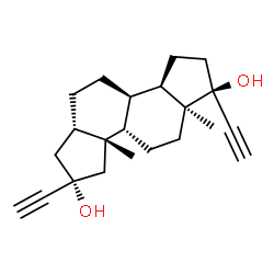 ChemSpider 2D Image | (1S,3aR,3bR,5aS,7R,8aR,8bS,10aS)-1,7-Diethynyl-8a,10a-dimethylhexadecahydrodicyclopenta[a,f]naphthalene-1,7-diol | C22H30O2