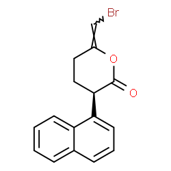 ChemSpider 2D Image | (3R,6Z)-6-(Bromomethylene)-3-(1-naphthyl)tetrahydro-2H-pyran-2-one | C16H13BrO2