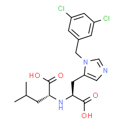 ChemSpider 2D Image | N-[(1R)-1-Carboxy-3-methylbutyl]-3-(3,5-dichlorobenzyl)-L-histidine | C19H23Cl2N3O4