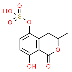 ChemSpider 2D Image | 8-Hydroxy-3-methyl-1-oxo-3,4-dihydro-1H-isochromen-5-yl hydrogen sulfate | C10H10O7S