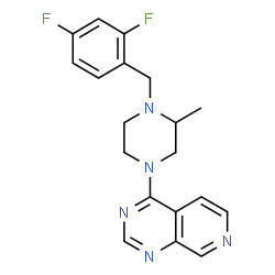 ChemSpider 2D Image | 4-[4-(2,4-Difluorobenzyl)-3-methyl-1-piperazinyl]pyrido[3,4-d]pyrimidine | C19H19F2N5