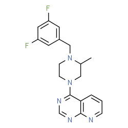ChemSpider 2D Image | 4-[4-(3,5-Difluorobenzyl)-3-methyl-1-piperazinyl]pyrido[2,3-d]pyrimidine | C19H19F2N5