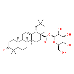 ChemSpider 2D Image | 1-O-[(5xi,9xi)-3,28-Dioxoolean-12-en-28-yl]-beta-D-glucopyranose | C36H56O8
