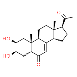 ChemSpider 2D Image | (2beta,3beta,5beta,14beta)-2,3-Dihydroxypregn-7-ene-6,20-dione | C21H30O4