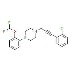 ChemSpider 2D Image | 1-[3-(2-Chlorophenyl)-2-propyn-1-yl]-4-[2-(difluoromethoxy)phenyl]piperazine | C20H19ClF2N2O