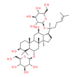 ChemSpider 2D Image | (3beta,6alpha,9xi,12beta)-20-(beta-D-Glucopyranosyloxy)-3,12-dihydroxydammar-24-en-6-yl beta-D-glucopyranoside | C42H72O14