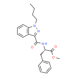 ChemSpider 2D Image | Methyl N-[(1-butyl-1H-indazol-3-yl)carbonyl]-L-phenylalaninate | C22H25N3O3