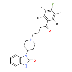 ChemSpider 2D Image | 1-(1-{4-[4-Fluoro(~2~H_4_)phenyl]-4-oxobutyl}-4-piperidinyl)-1,3-dihydro-2H-benzimidazol-2-one | C22H20D4FN3O2