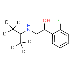 ChemSpider 2D Image | 1-(2-Chlorophenyl)-2-[(1,1,1,3,3,3-~2~H_6_)-2-propanylamino]ethanol | C11H10D6ClNO