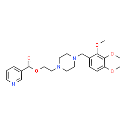 ChemSpider 2D Image | 2-[4-(2,3,4-Trimethoxybenzyl)-1-piperazinyl]ethyl nicotinate | C22H29N3O5