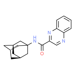 ChemSpider 2D Image | N-[(3s,5s,7s)-Adamantan-1-yl]-2-quinoxalinecarboxamide | C19H21N3O