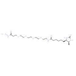 ChemSpider 2D Image | N-(15-Hydrazino-15-oxo-3,6,9,12-tetraoxapentadec-1-yl)-6-[(4R,5S)-5-methyl-2-oxo-4-imidazolidinyl]hexanamide | C21H41N5O7