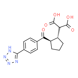 ChemSpider 2D Image | {(1R,2R)-2-[4-(1H-Tetrazol-5-yl)benzoyl]cyclopentyl}malonic acid | C16H16N4O5