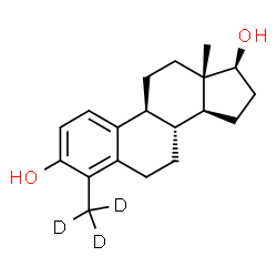ChemSpider 2D Image | (17beta)-(19,19,19-~2~H_3_)-4,9-Cyclo-9,10-secoandrosta-1,3,5(10)-triene-1,17-diol | C19H23D3O2
