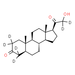 ChemSpider 2D Image | (5alpha)-21-Hydroxy(2,2,4,4,21,21-~2~H_6_)pregnane-3,20-dione | C21H26D6O3