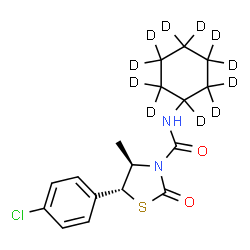 ChemSpider 2D Image | (4R,5R)-5-(4-Chlorophenyl)-N-(~2~H_11_)cyclohexyl-4-methyl-2-oxo-1,3-thiazolidine-3-carboxamide | C17H10D11ClN2O2S