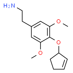 ChemSpider 2D Image | 2-[4-(2-Cyclopenten-1-yloxy)-3,5-dimethoxyphenyl]ethanamine | C15H21NO3