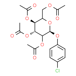 ChemSpider 2D Image | 4-Chlorophenyl 2,3,4,6-tetra-O-acetyl-alpha-L-threo-hexopyranoside | C20H23ClO10