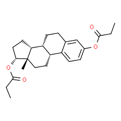 ChemSpider 2D Image | (9beta,14beta,17alpha)-Estra-1(10),2,4-triene-3,17-diyl dipropanoate | C24H32O4
