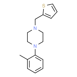 ChemSpider 2D Image | 1-(2-Methylphenyl)-4-(2-thienylmethyl)piperazine | C16H20N2S