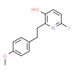 ChemSpider 2D Image | 6-Iodo-2-[2-(4-methoxyphenyl)ethyl]-3-pyridinol | C14H14INO2