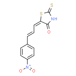 ChemSpider 2D Image | (5E)-5-[(2E)-3-(4-Nitrophenyl)-2-propen-1-ylidene]-2-thioxo-1,3-thiazolidin-4-one | C12H8N2O3S2